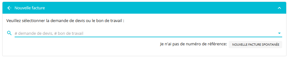 Page d'ajout d'une nouvelle facture